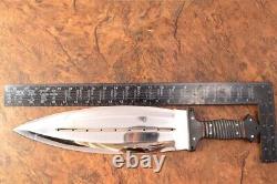 Couteau de combat Smatche en acier de roulement 52100, lame pleine soie, poli miroir, 21,5 cm, 9596.