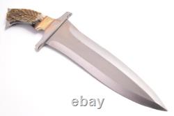 Couteau de combat à double tranchant en acier D2 avec finition satinée personnalisée 19Ozair