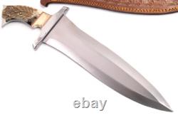 Couteau de combat à double tranchant en acier D2 avec finition satinée personnalisée 19Ozair