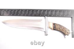 Couteau de combat à double tranchant en acier D2 avec finition satinée personnalisée 19Ozair