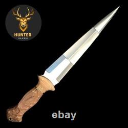 Couteau de combat à lame fixe, pleine soie, fait main en acier D2 tactique, de survie et de chasse