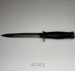 Couteau de combat américain de la Seconde Guerre mondiale, poignard de combat de tranchée fabriqué, prise en cuir