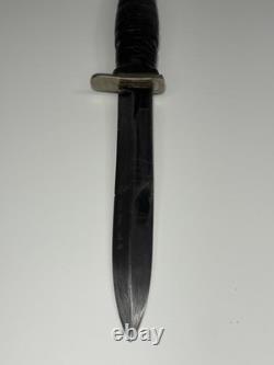 Couteau de combat américain de la Seconde Guerre mondiale, poignard de combat de tranchée fabriqué, prise en cuir