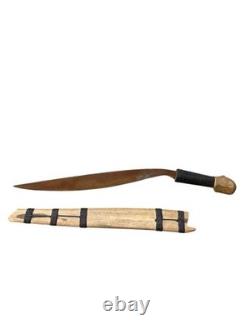 Couteau de combat antique philippin Talibong Talibon, dague ceinture, meuble en bois