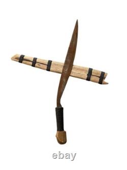 Couteau de combat antique philippin Talibong Talibon, dague ceinture, meuble en bois