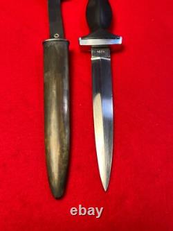 Couteau de combat/dague Black Panther vintage d'Allemagne d'après-guerre avec fourreau