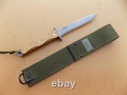Couteau de combat dague vintage EK Knives Effingham, IL WD-3W avec manche en bois US