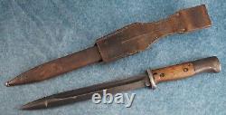 Couteau de combat de baïonnette allemande K98 de la Seconde Guerre mondiale avec étui en cuir de l'armée américaine - correspondant à la Heer #