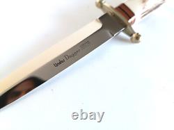 Couteau de combat de botte à double tranchant LINDER allemand en corne de cerf état neuf