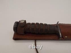 Couteau de combat de tranchée vintage de la Seconde Guerre mondiale des commandos américains avec étui