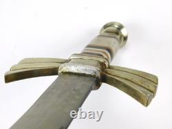Couteau de combat en dagger vintage américain sur mesure, grand et lourd, avec fourreau