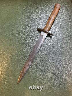 Couteau de combat fabriqué sur le théâtre d’opérations en 1943, dague, art de tranchée, lame de combat rare de la Seconde Guerre mondiale
