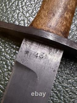 Couteau de combat fabriqué sur le théâtre d’opérations en 1943, dague, art de tranchée, lame de combat rare de la Seconde Guerre mondiale