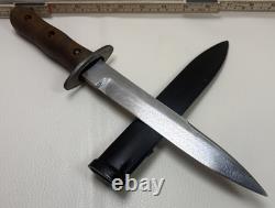 Couteau de combat italien Pugnale de la Seconde Guerre mondiale, dague avec fourreau et poignée en bois, vintage