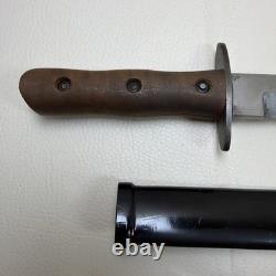 Couteau de combat italien Pugnale de la Seconde Guerre mondiale, dague avec fourreau et poignée en bois, vintage