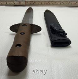 Couteau de combat italien Pugnale de la Seconde Guerre mondiale, dague avec fourreau et poignée en bois, vintage
