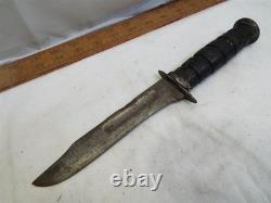 Couteau de combat militaire MSI américain vintage, poignard de tranchée, lame rugueuse