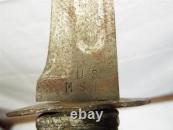 Couteau de combat militaire MSI américain vintage, poignard de tranchée, lame rugueuse