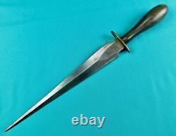 Couteau de combat poignard antique britannique Wm Gregory Sons & Co Howard St. Sheffield