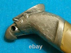 Couteau de combat poignard stiletto Bowie tête d'aigle Vintage Pypsa Mexique