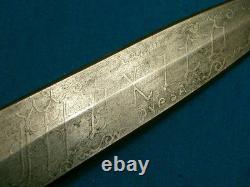Couteau de combat poignard stiletto Bowie tête d'aigle Vintage Pypsa Mexique