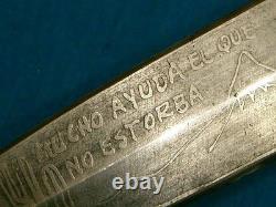 Couteau de combat poignard stiletto Bowie tête d'aigle Vintage Pypsa Mexique