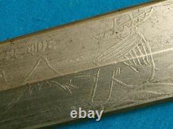 Couteau de combat poignard stiletto Bowie tête d'aigle Vintage Pypsa Mexique