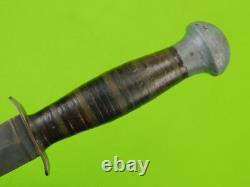 Couteau de combat vintage américain de la Seconde Guerre mondiale, ancien poignard sur mesure avec fourreau