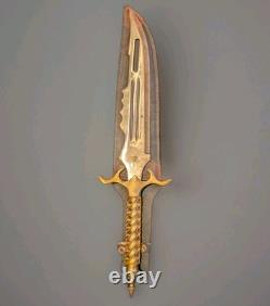 Couteau de combat vintage rare à poignée dorée, 25 pouces, grande qualité