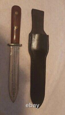 Couteau de combat vintage sur mesure avec étui en cuir