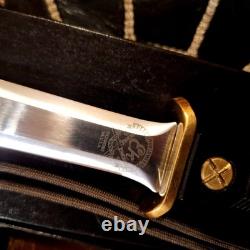 Couteau de commando John Ek, modèle Richmond 4, dague avec fourreau en cuir, années 80, vintage, très bon état