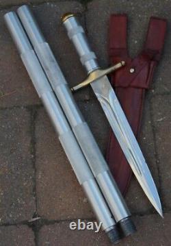 Couteau de commando vissable fait main en acier, lame en forme de lance, avec fourreau 42.