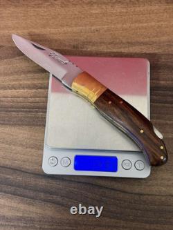 Couteau de poche LEOPARD Lame Dague Poignée en bois Étui vintage en cuir Boîte Cadeau Se