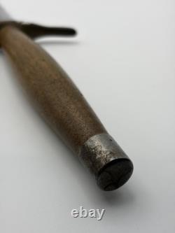 Couteau de style combat dague vintage, manche en bois, sans marque, lame fixe, 6