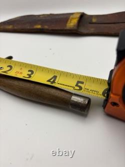 Couteau de style combat dague vintage, manche en bois, sans marque, lame fixe, 6