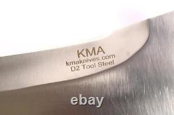 Couteau de survie Bowie HB1689 Dague en acier D2 avec lame pleine tang de 4 mm d'épaisseur et corne de ram 19Kma