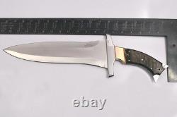 Couteau de survie Bowie HB1689 Dague en acier D2 avec lame pleine tang de 4 mm d'épaisseur et corne de ram 19Kma