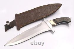 Couteau de survie Bowie HB1689 Dague en acier D2 avec lame pleine tang de 4 mm d'épaisseur et corne de ram 19Kma