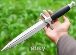 Couteau de survie à lame en acier au carbone fabriqué à la main sur mesure, couteau de chasse et de camping
<br/> 			