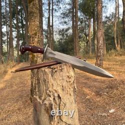 Couteau de survie à lame en acier au carbone fait main sur mesure, couteau de chasse, couteau de camping