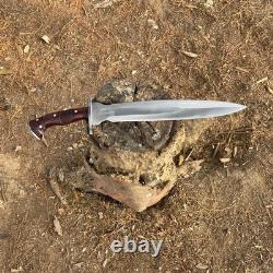 Couteau de survie à lame en acier au carbone fait main sur mesure, couteau de chasse, couteau de camping