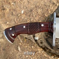 Couteau de survie à lame en acier au carbone fait main sur mesure, couteau de chasse, couteau de camping