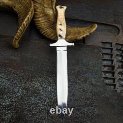 Couteau de survie, dague, couteau de chasse et de camping en acier au carbone fait main sur mesure