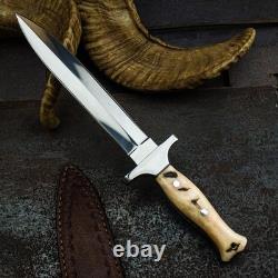 Couteau de survie, dague, couteau de chasse et de camping en acier au carbone fait main sur mesure