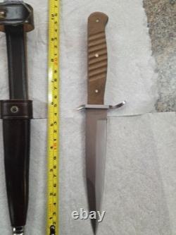 Couteau de tranchée H. Boker Solingen 1915 Dague en acier au carbone à pleine soie