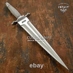Couteau dent de choix rare d'art personnalisé avec manche en fil métallique - 1126