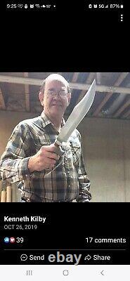 Couteau des Appalaches par Kenneth Kilby UTILISÉ. Couteau poignard 12 pouces en tout, lame de 6,75 pouces.