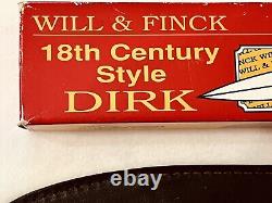 Couteau dirk de style du 18e siècle Will & Fink, pommeau de cheval, San Francisco, Californie