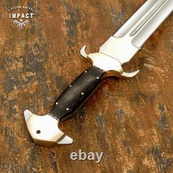 Couteau épée art poignard grande fente D2 pleine lame sur mesure rare Impact Cutlery
