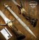 Couteau épée D'art D2 Personnalisée Rare Impact Cutlery Couronne Bois De Cerf